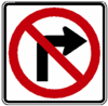 No Right Turn Sign