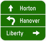 Horton, Hanover, Liberty sign with arrows