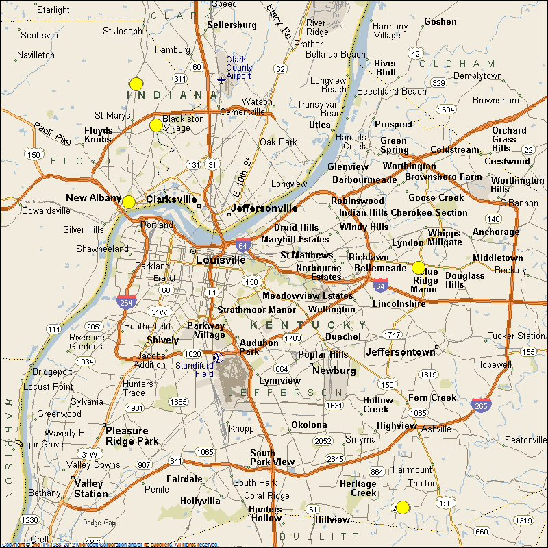 Project Locations - Louisville Area